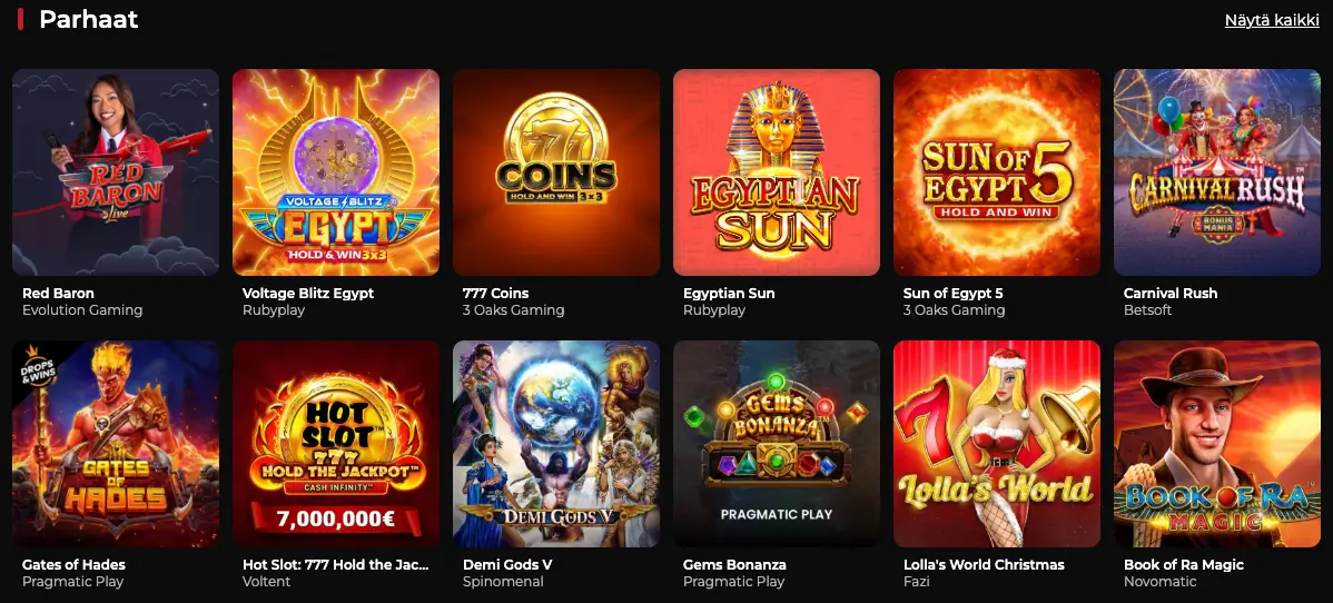 God of Casino pelivalikoima