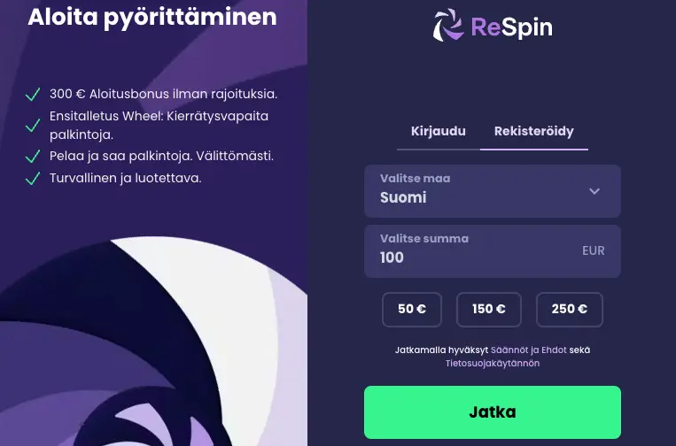 ReSpin talletus