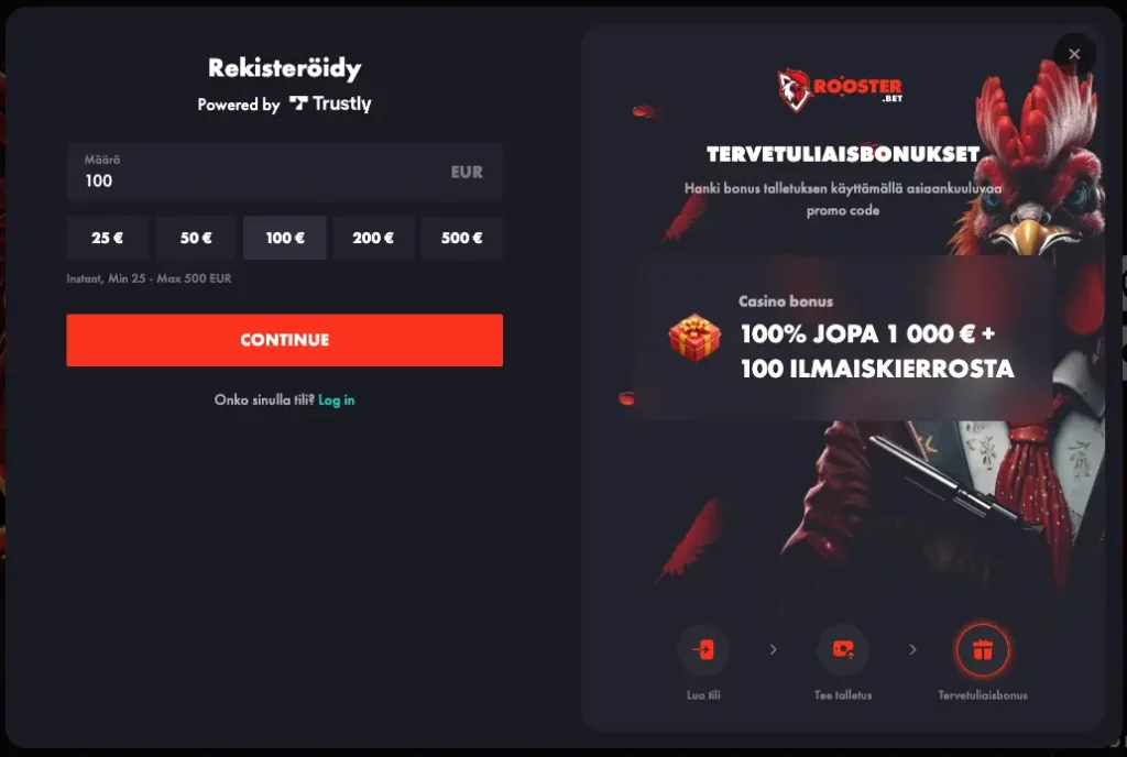 screenshot Rooster Bet pay n play