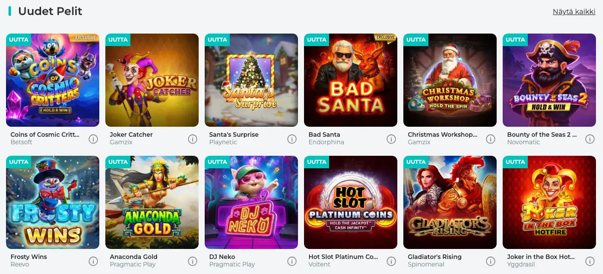 Spinoli pelivalikoima