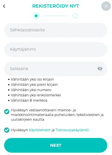 Spinoli rekisteröityminen